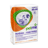 Petmil Пеленка впитывающая одноразовая 60*60 см